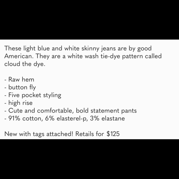 Good American Cloud Tie Dye High Rise Jeans 0/25 - Picture 7 of 8